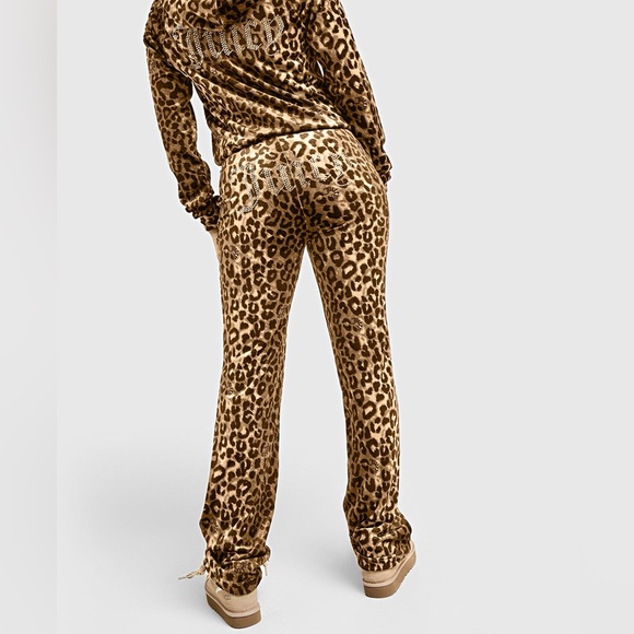 NWT JUICY COUTURE animal print small bling Velour Tracksuit  Set -Ocelot - Picture 6 of 16